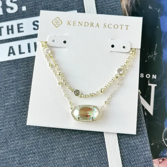 New Gold Kendra Scott Elisa Dichroic Glass Necklace - Picture 1 of 3